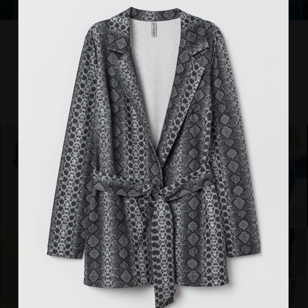 H&M snake print long blazer